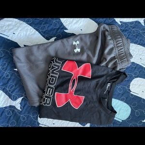 Size 5 Under Armour boys shirt and pant set